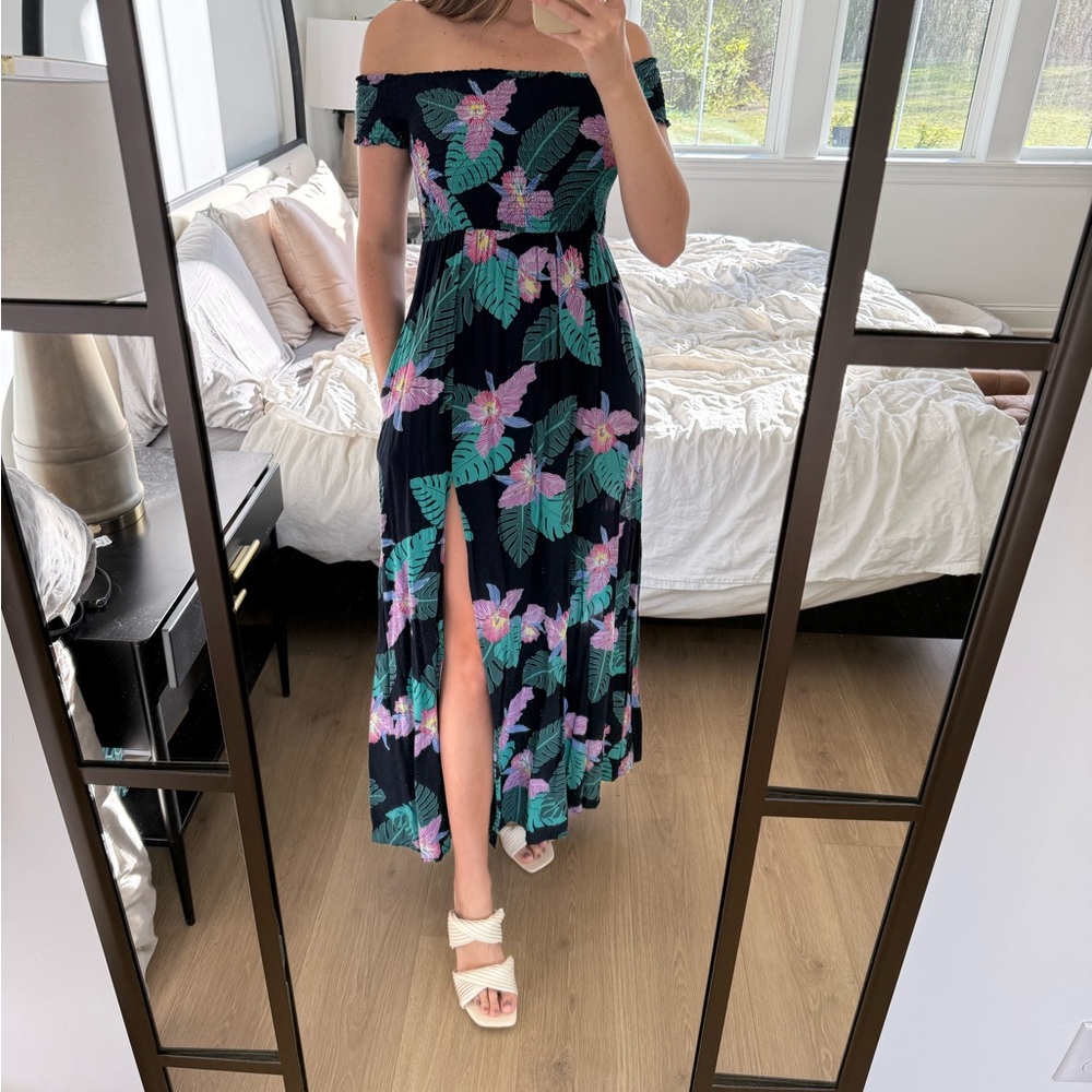 Floral Off-Shoulder Maxi Dress